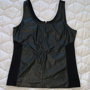 Rock and Republic Faux Leather and Knit Tank